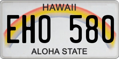 HI license plate EHO580