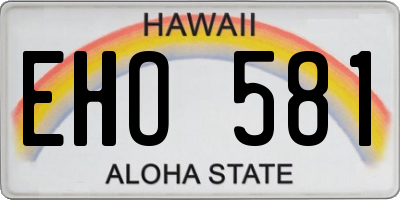 HI license plate EHO581