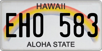 HI license plate EHO583