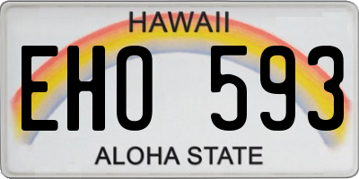 HI license plate EHO593