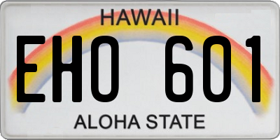 HI license plate EHO601