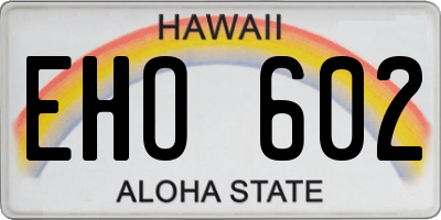 HI license plate EHO602