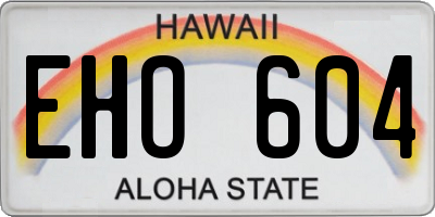 HI license plate EHO604