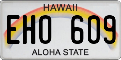 HI license plate EHO609