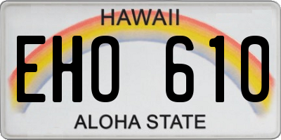 HI license plate EHO610