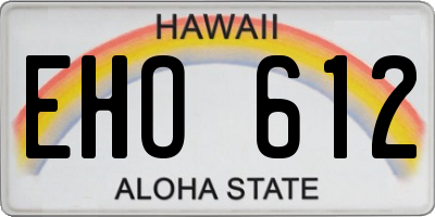 HI license plate EHO612