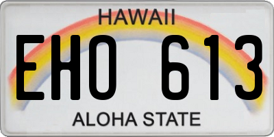 HI license plate EHO613
