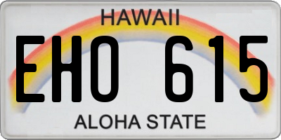 HI license plate EHO615