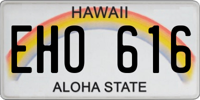 HI license plate EHO616