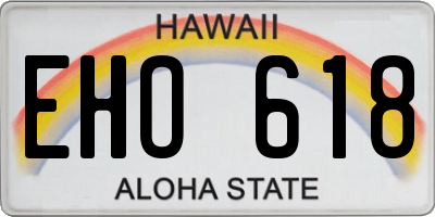 HI license plate EHO618