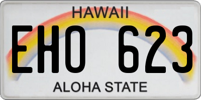HI license plate EHO623