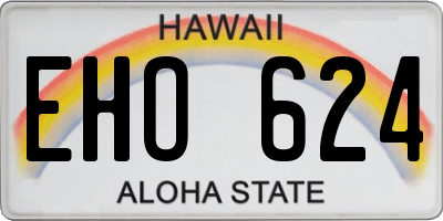 HI license plate EHO624