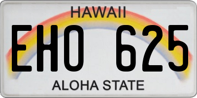 HI license plate EHO625
