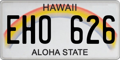 HI license plate EHO626