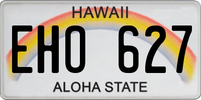 HI license plate EHO627