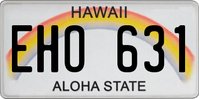 HI license plate EHO631