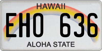 HI license plate EHO636