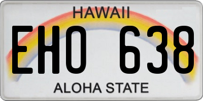 HI license plate EHO638