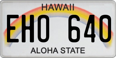 HI license plate EHO640