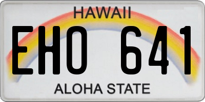 HI license plate EHO641