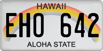 HI license plate EHO642