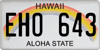 HI license plate EHO643