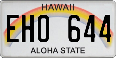 HI license plate EHO644