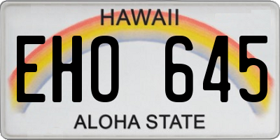 HI license plate EHO645