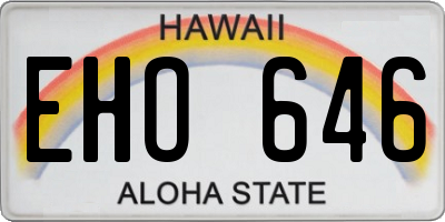 HI license plate EHO646