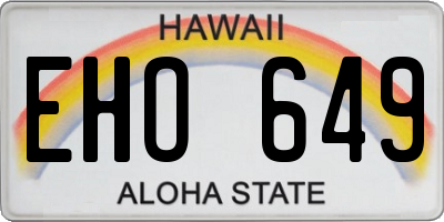 HI license plate EHO649