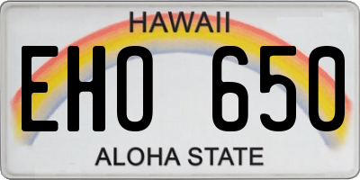 HI license plate EHO650