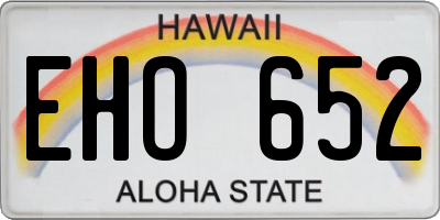 HI license plate EHO652