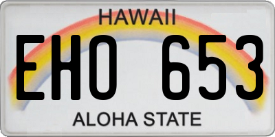 HI license plate EHO653