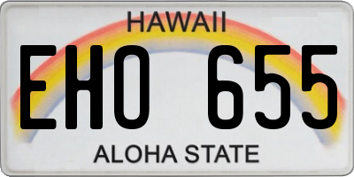 HI license plate EHO655
