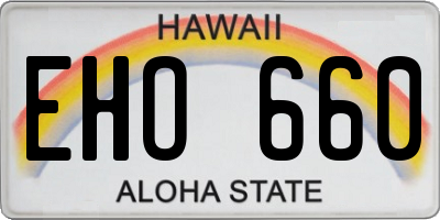 HI license plate EHO660