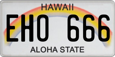 HI license plate EHO666