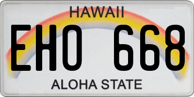 HI license plate EHO668