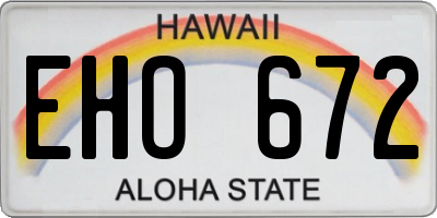 HI license plate EHO672