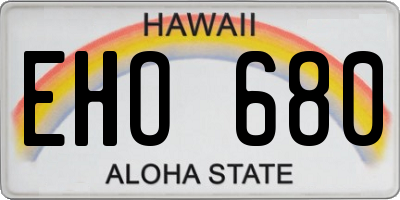 HI license plate EHO680