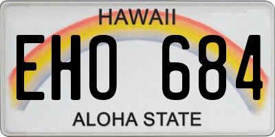 HI license plate EHO684