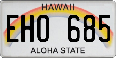 HI license plate EHO685