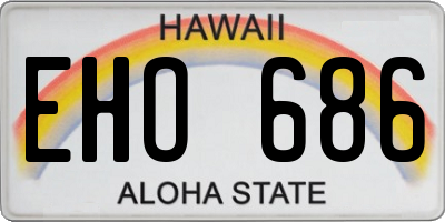 HI license plate EHO686