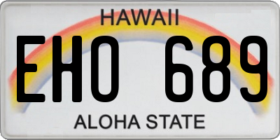 HI license plate EHO689