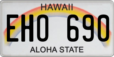 HI license plate EHO690