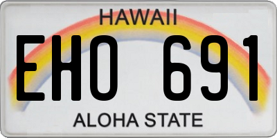 HI license plate EHO691