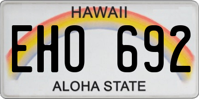 HI license plate EHO692