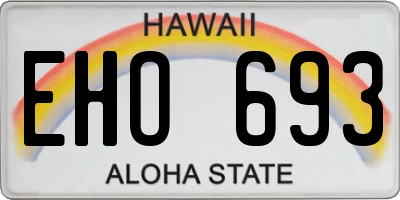 HI license plate EHO693