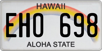 HI license plate EHO698