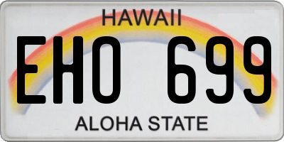 HI license plate EHO699