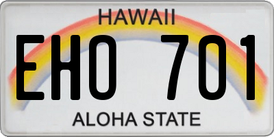 HI license plate EHO701